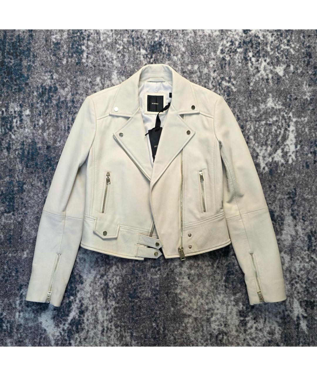 PINKO Белая кожаная куртка, фото 8