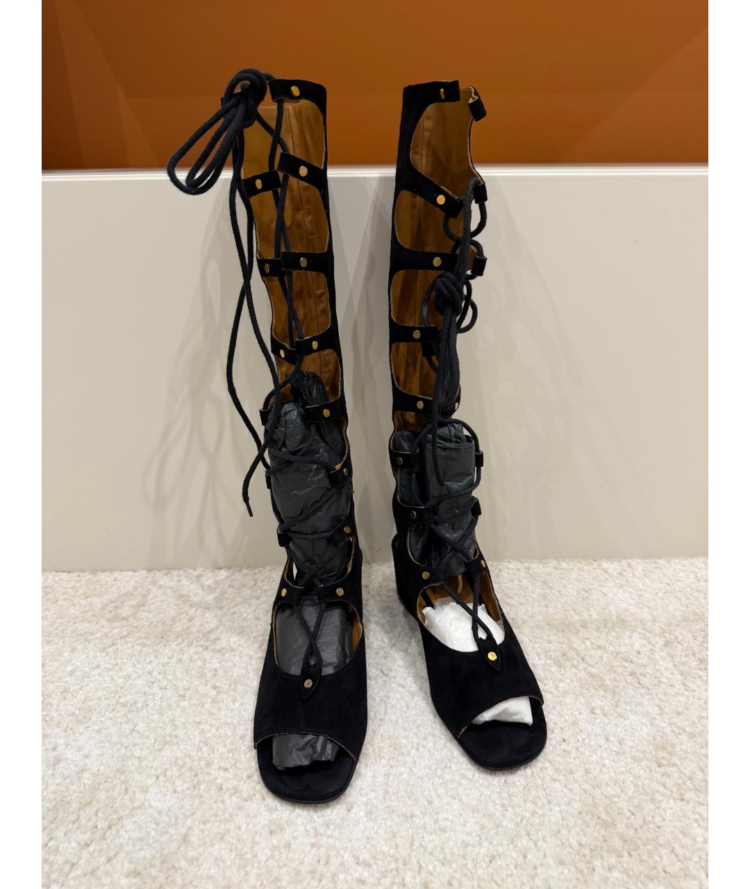 CHLOE Черные замшевые босоножки, фото 6