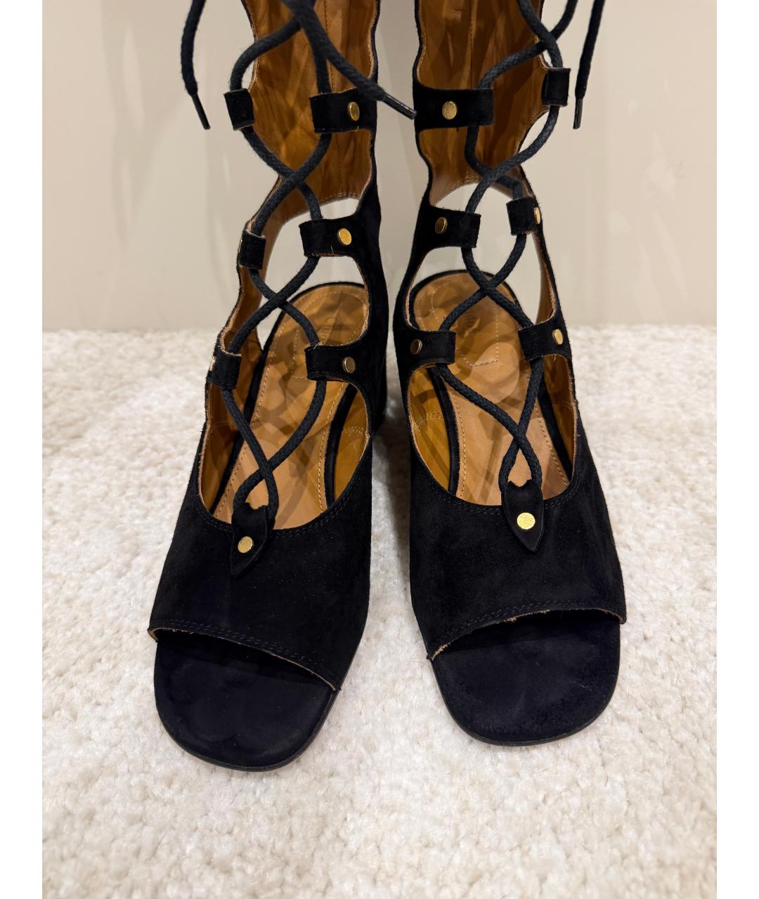 CHLOE Черные замшевые босоножки, фото 2