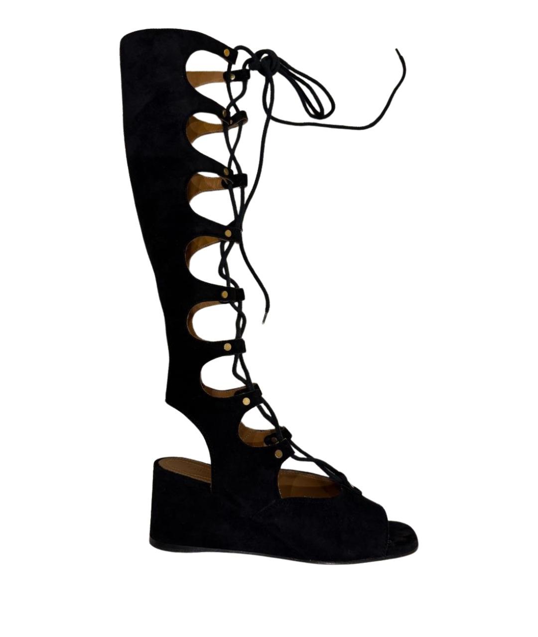 CHLOE Черные замшевые босоножки, фото 1