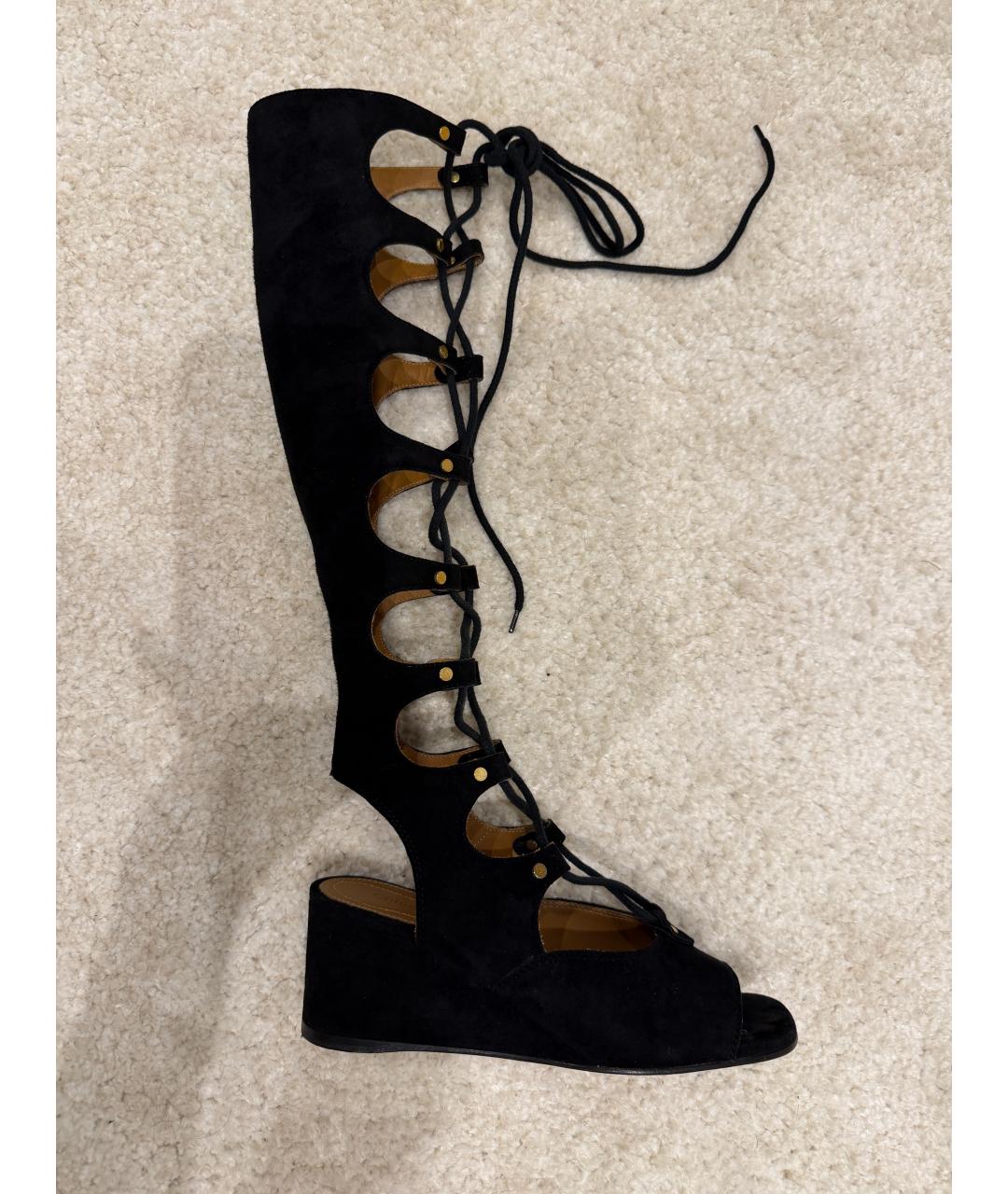 CHLOE Черные замшевые босоножки, фото 8