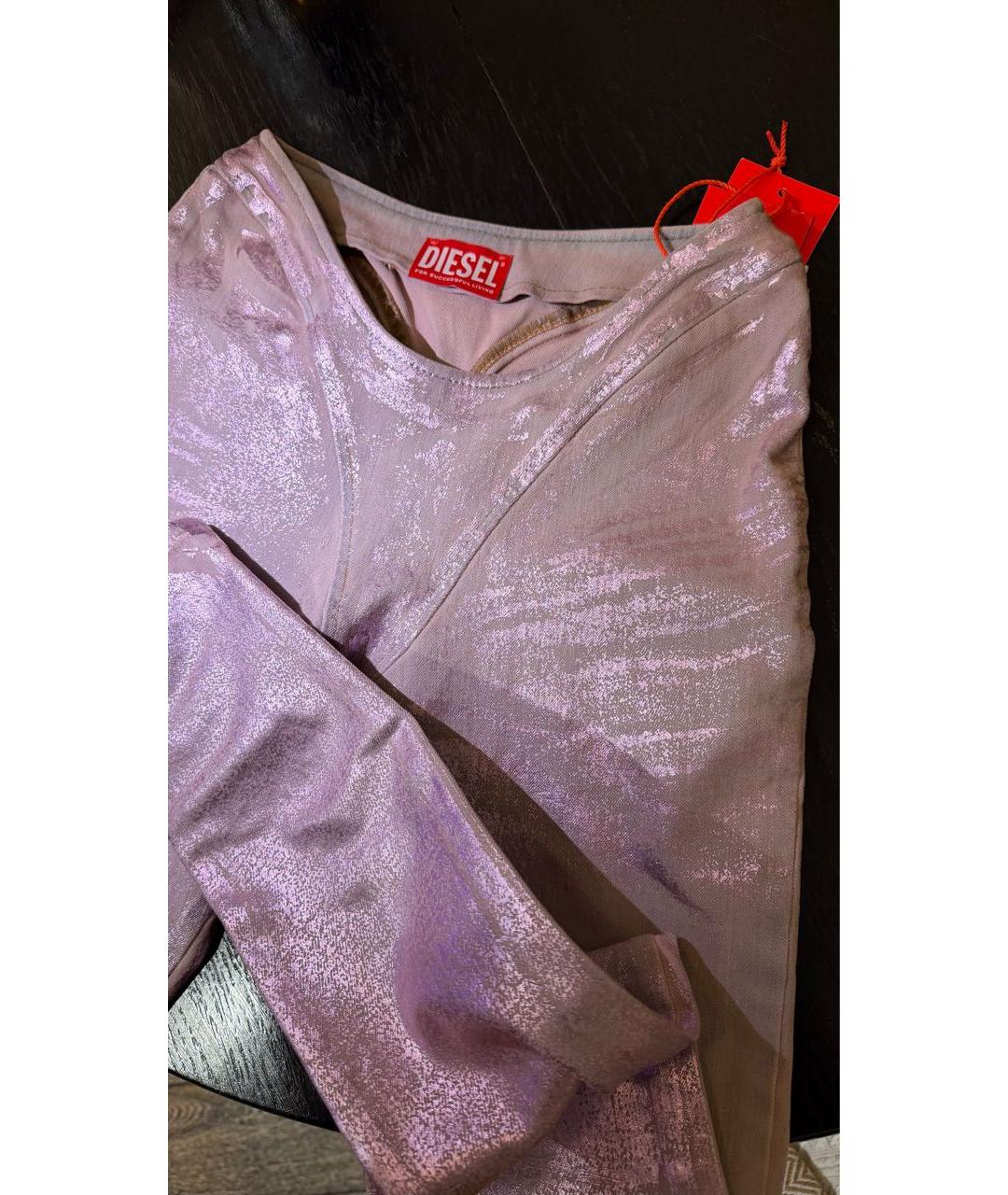 DIESEL Розовые хлопко-эластановые джинсы слим, фото 6