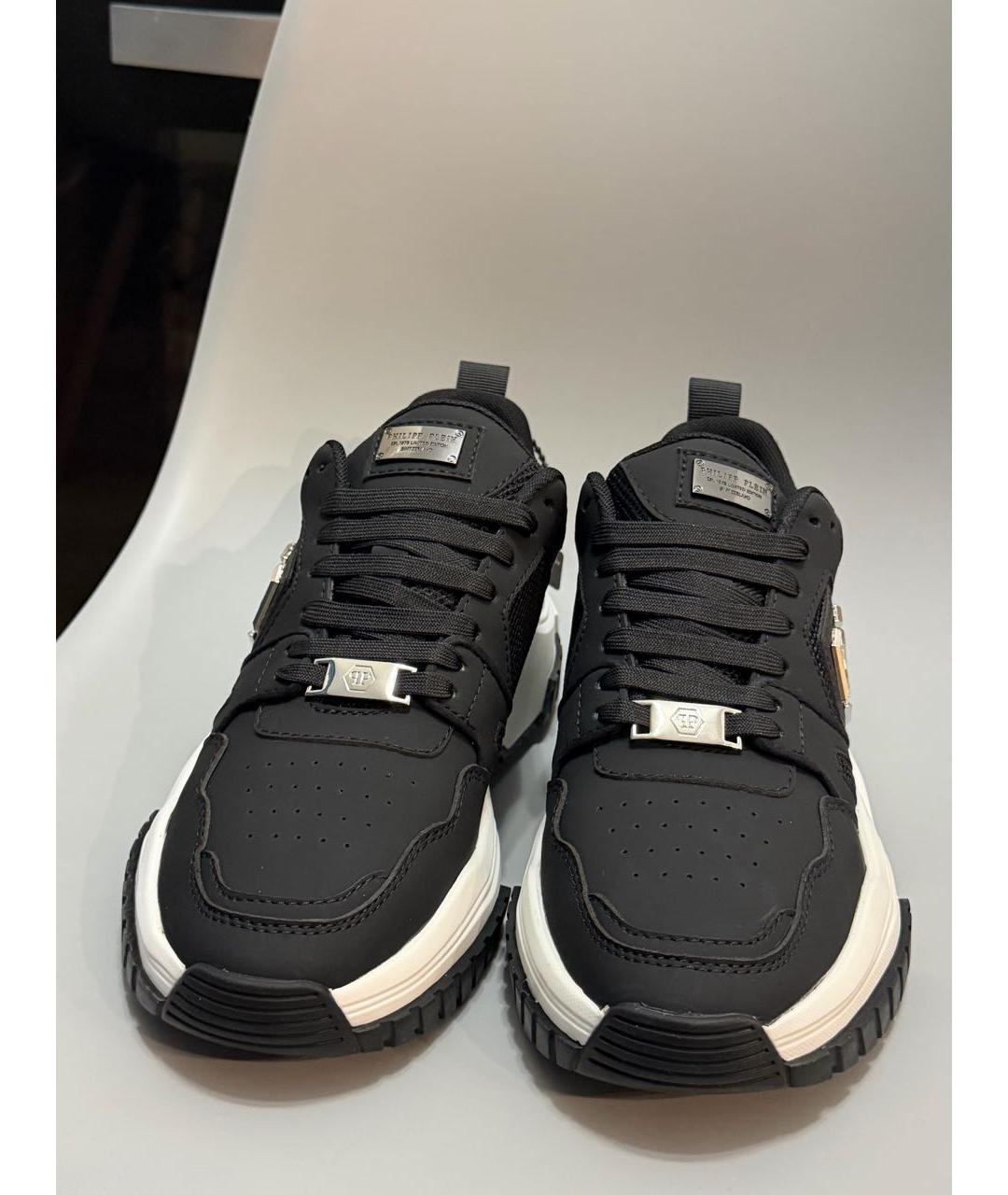 PHILIPP PLEIN Черные низкие кроссовки / кеды, фото 2