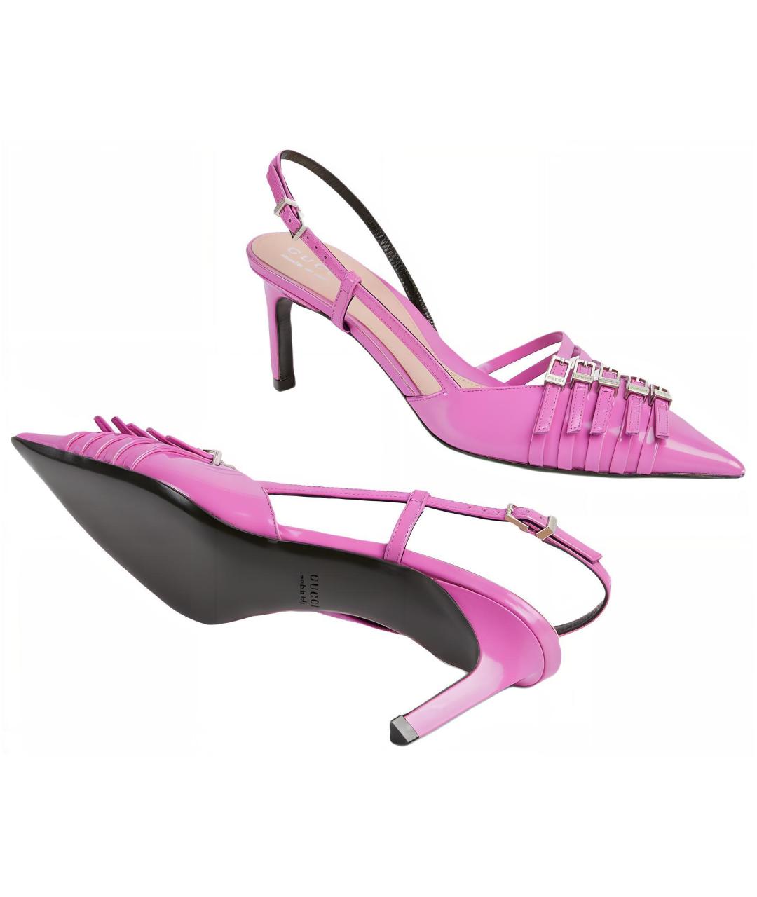 GUCCI Розовые кожаные туфли, фото 3