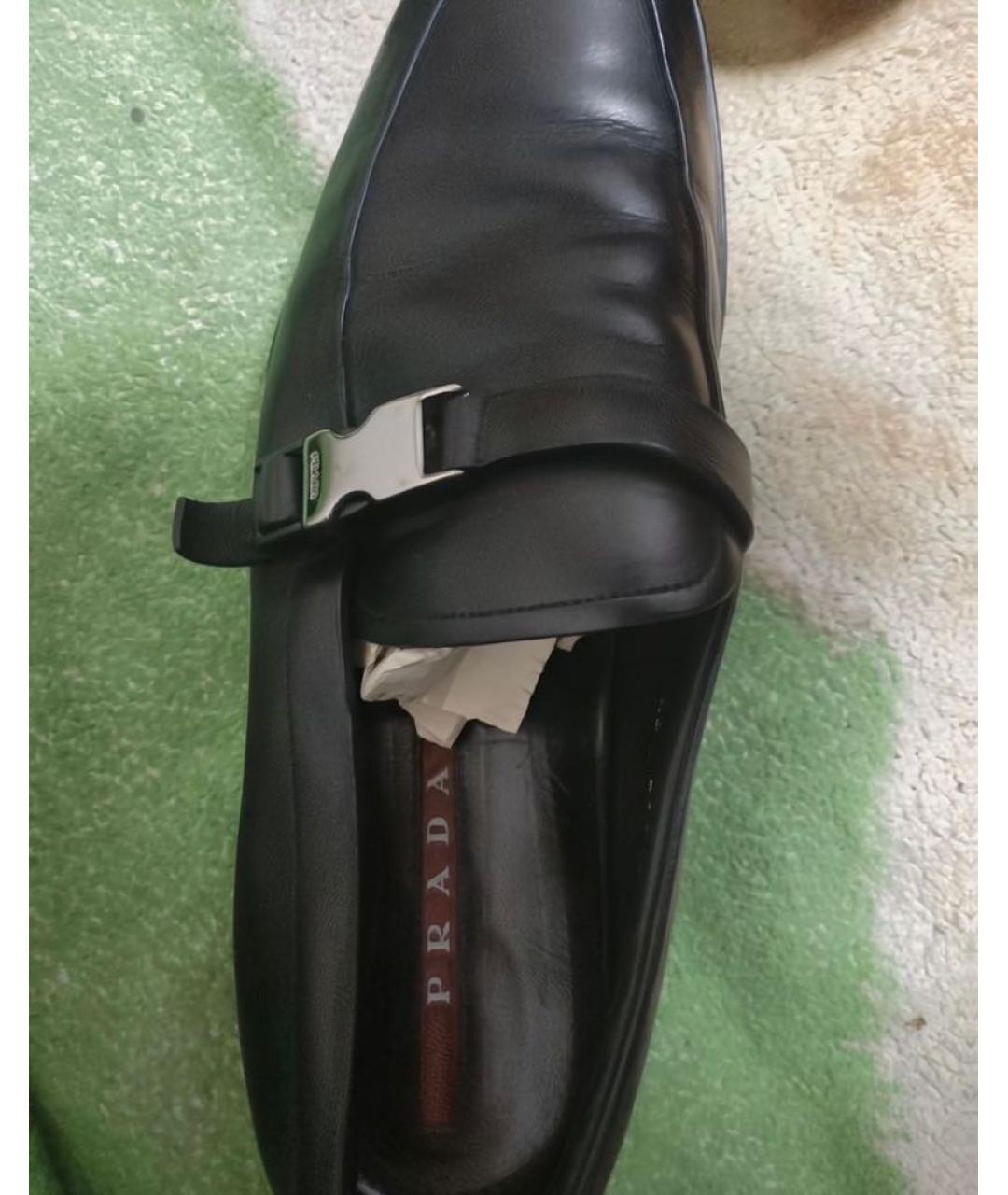 PRADA Черные кожаные лоферы, фото 2
