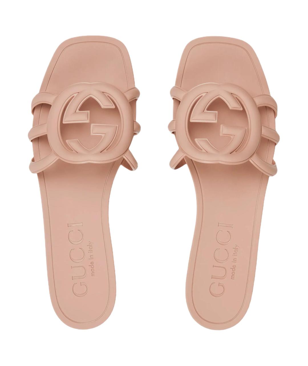 GUCCI Бежевые шлепанцы, фото 4