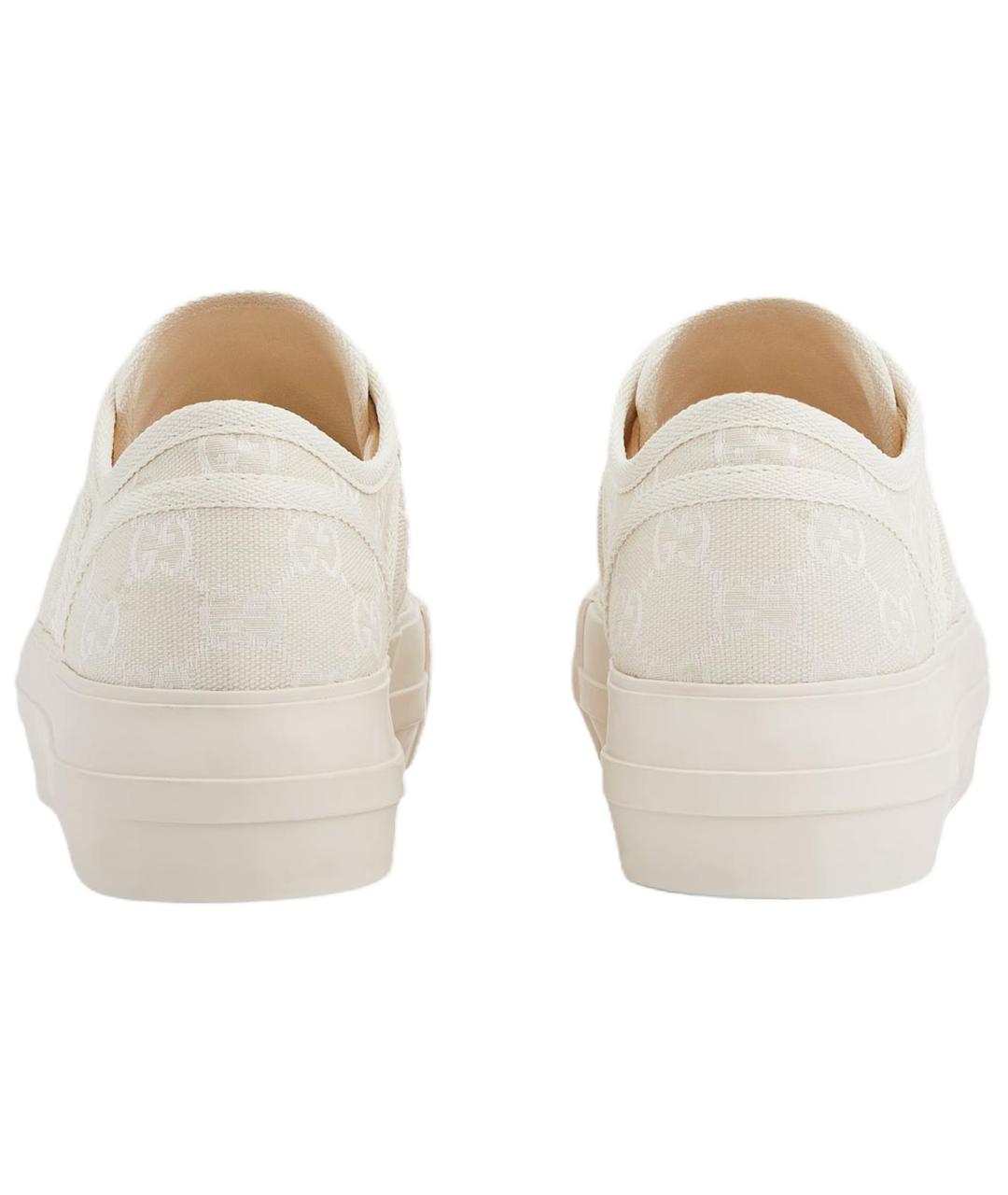 GUCCI Белые текстильные кроссовки, фото 5