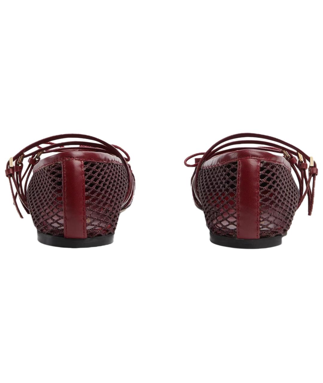 GUCCI Бордовые балетки, фото 5