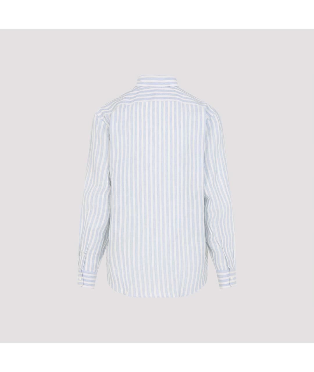 RALPH LAUREN PURPLE LABEL Голубая кэжуал рубашка, фото 2