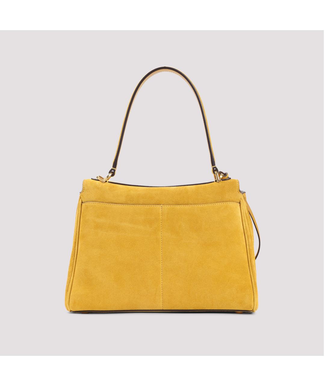 BALENCIAGA Желтая замшевая сумка тоут, фото 3
