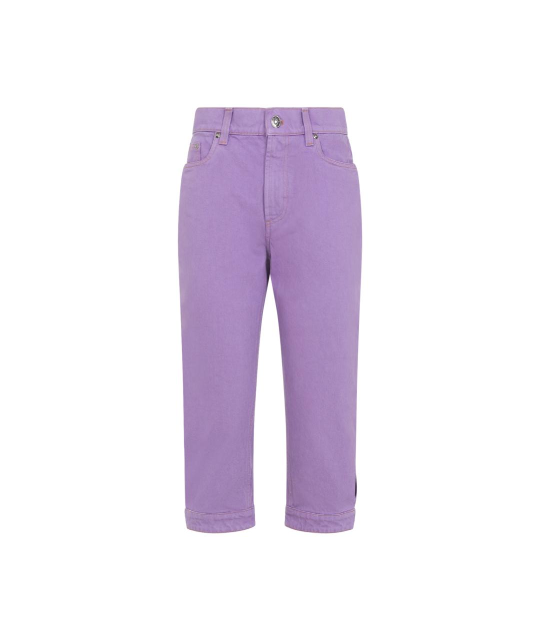 VERSACE Фиолетовые хлопковые прямые джинсы, фото 1