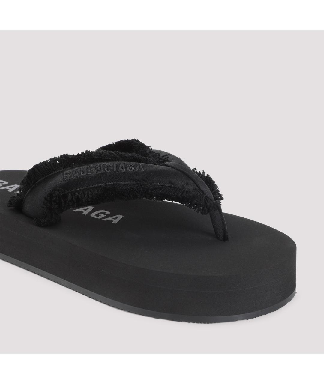 BALENCIAGA Черные синтетические сандалии, фото 4