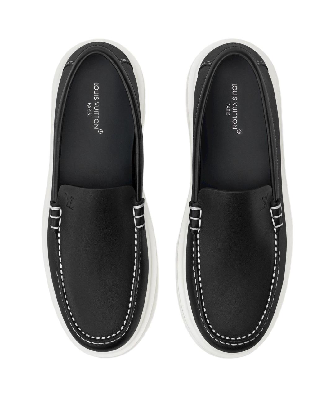 LOUIS VUITTON Черные кожаные слипоны, фото 4