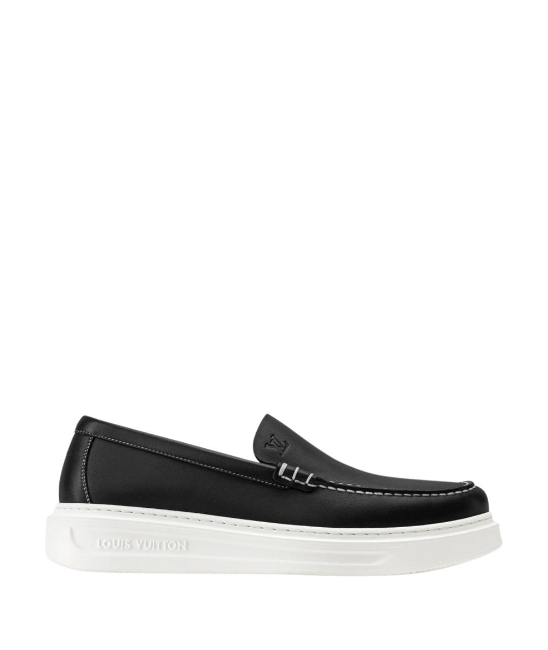 LOUIS VUITTON Черные кожаные слипоны, фото 1