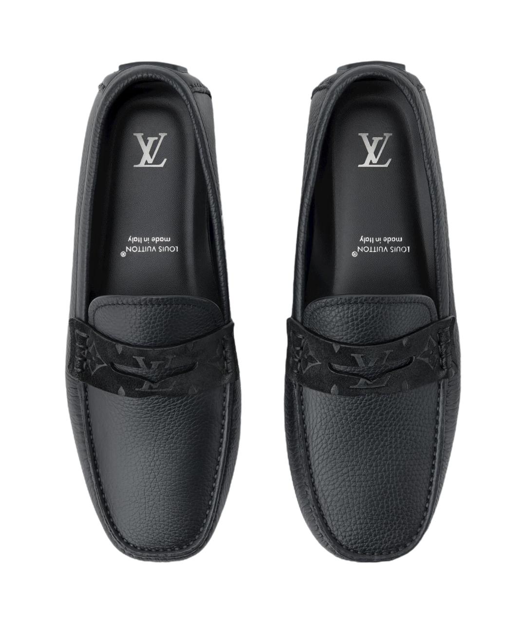 LOUIS VUITTON Черные кожаные мокасины, фото 4