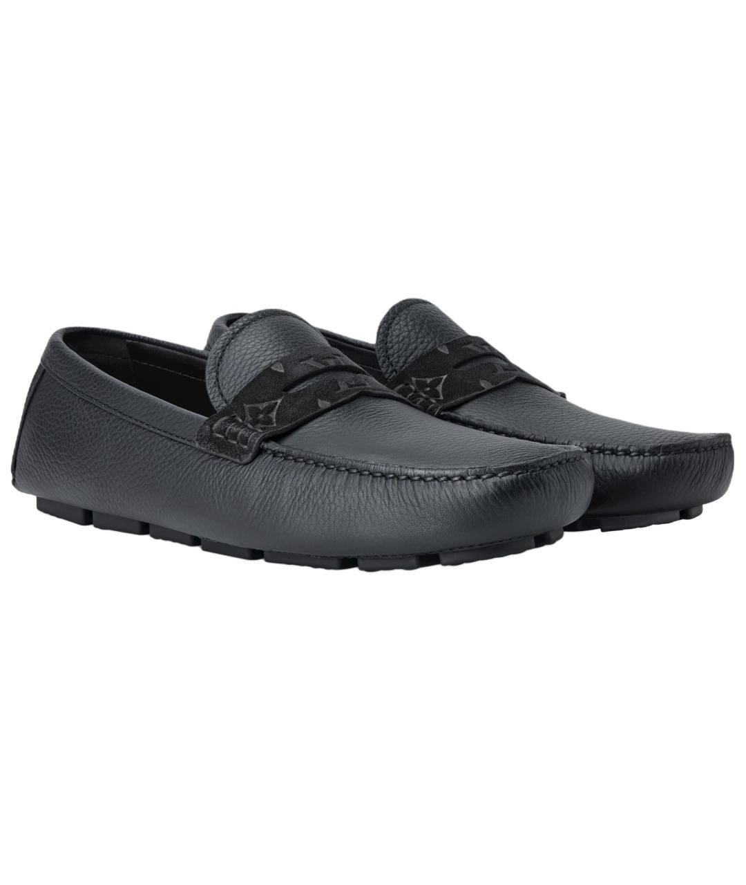 LOUIS VUITTON Черные кожаные мокасины, фото 3