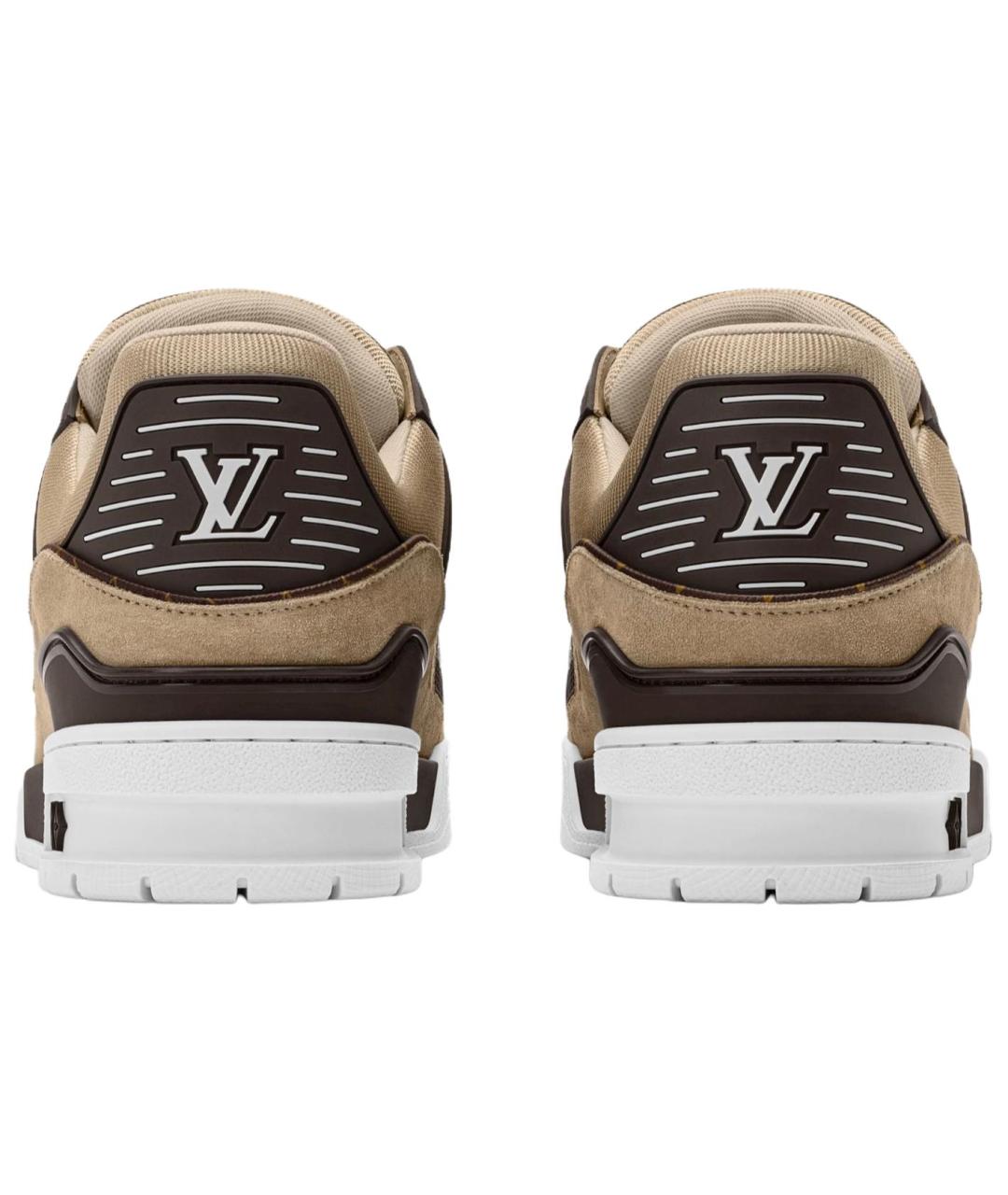 LOUIS VUITTON Коричневые кожаные низкие кроссовки / кеды, фото 5