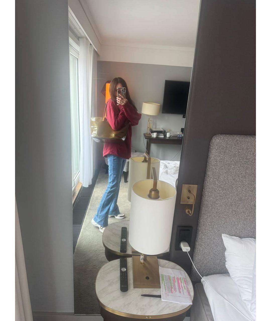 LOUIS VUITTON Хаки сумка тоут из лакированной кожи, фото 8