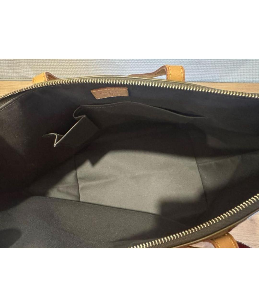 LOUIS VUITTON Хаки сумка тоут из лакированной кожи, фото 5