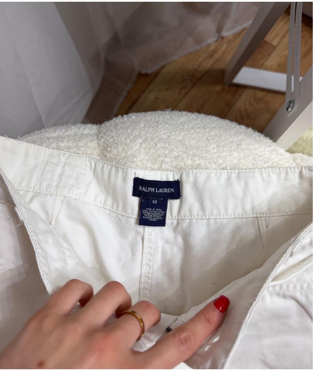 POLO RALPH LAUREN Белые хлопковые шорты, фото 3