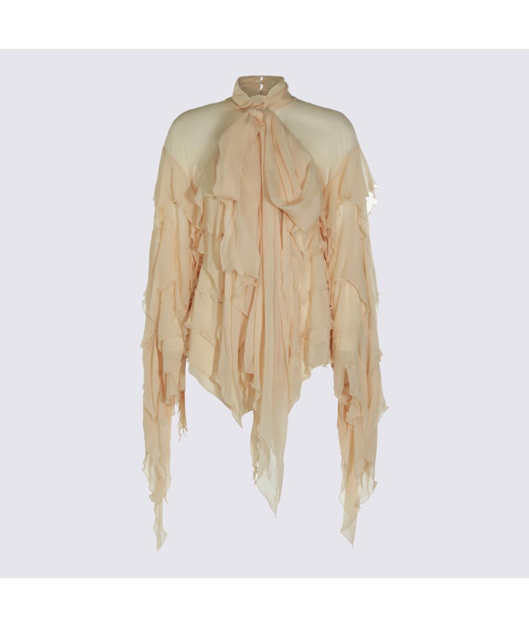 BLUMARINE Бежевая вискозная блузы, фото 5