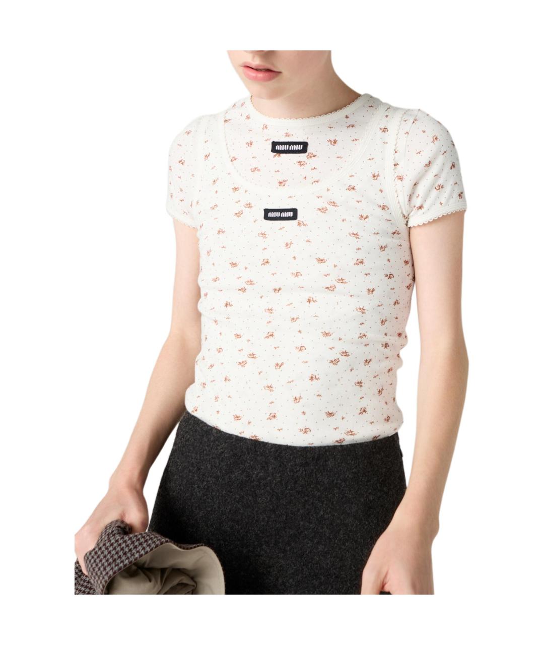 MIU MIU Белая майка, фото 2