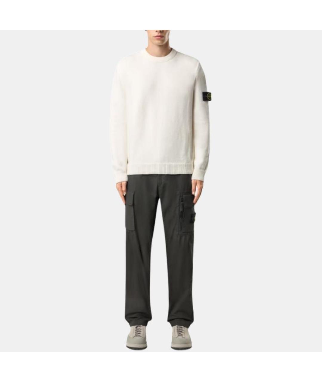STONE ISLAND Серые повседневные брюки, фото 4
