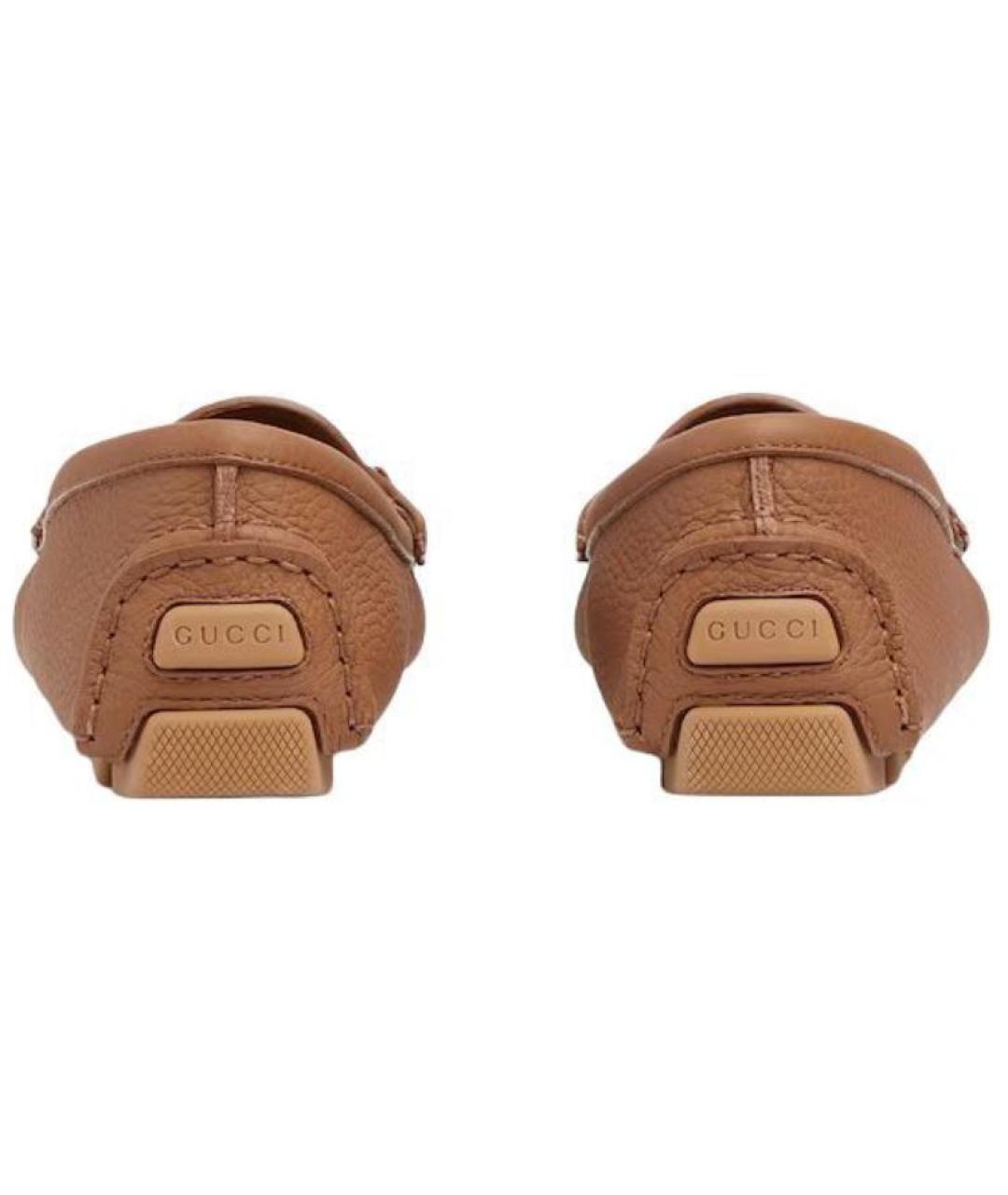 GUCCI Коричневые кожаные лоферы, фото 5