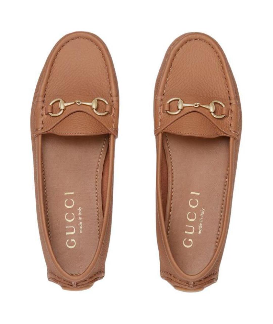 GUCCI Коричневые кожаные лоферы, фото 4