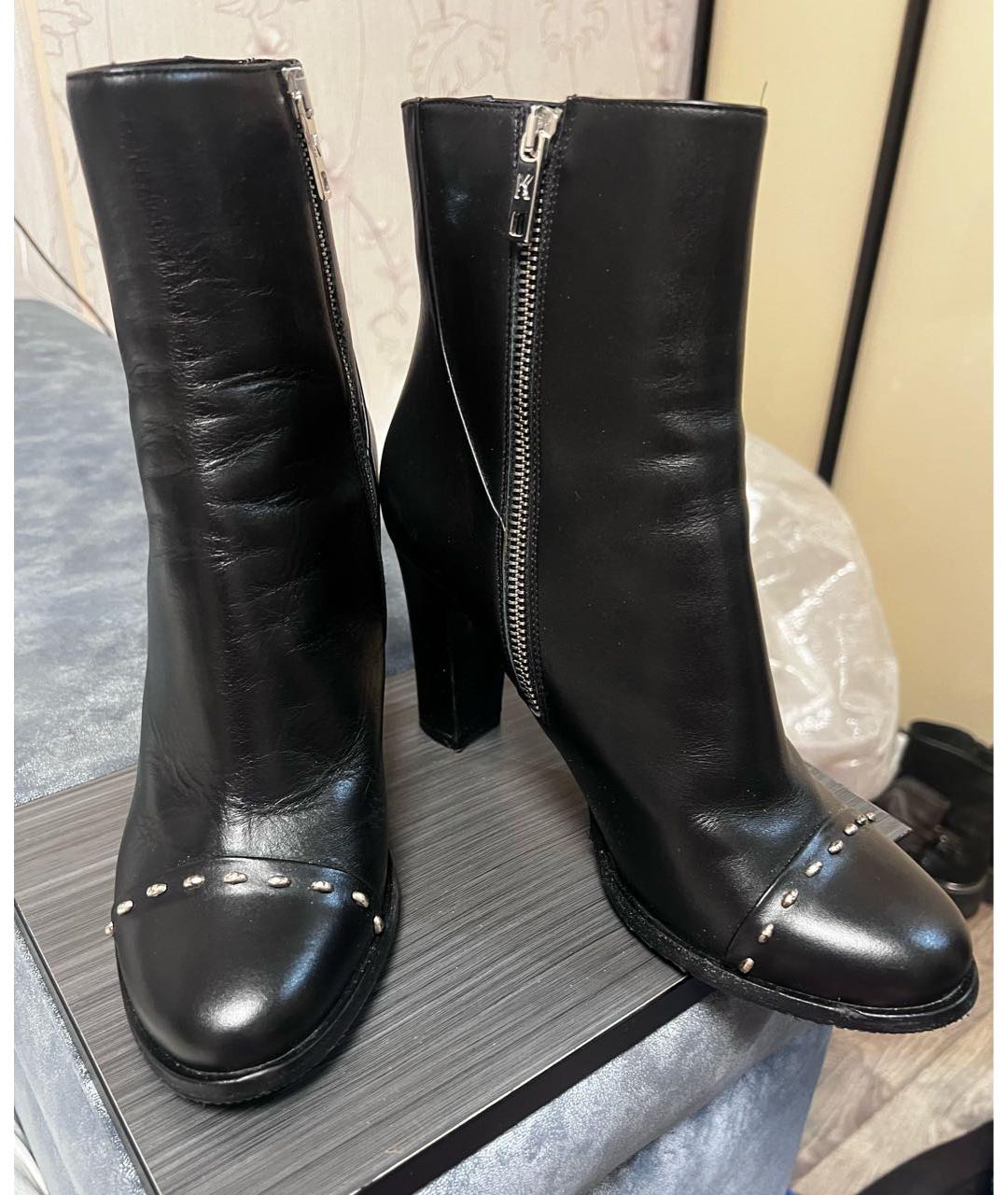 KARL LAGERFELD Черные кожаные ботильоны, фото 6