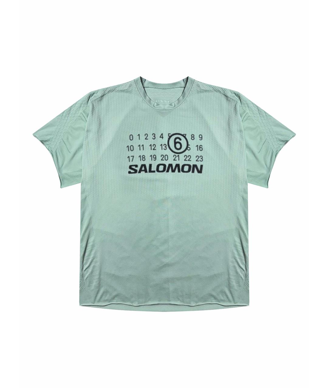 MM6 MAISON MARGIELA Бирюзовая хлопковая футболка, фото 1