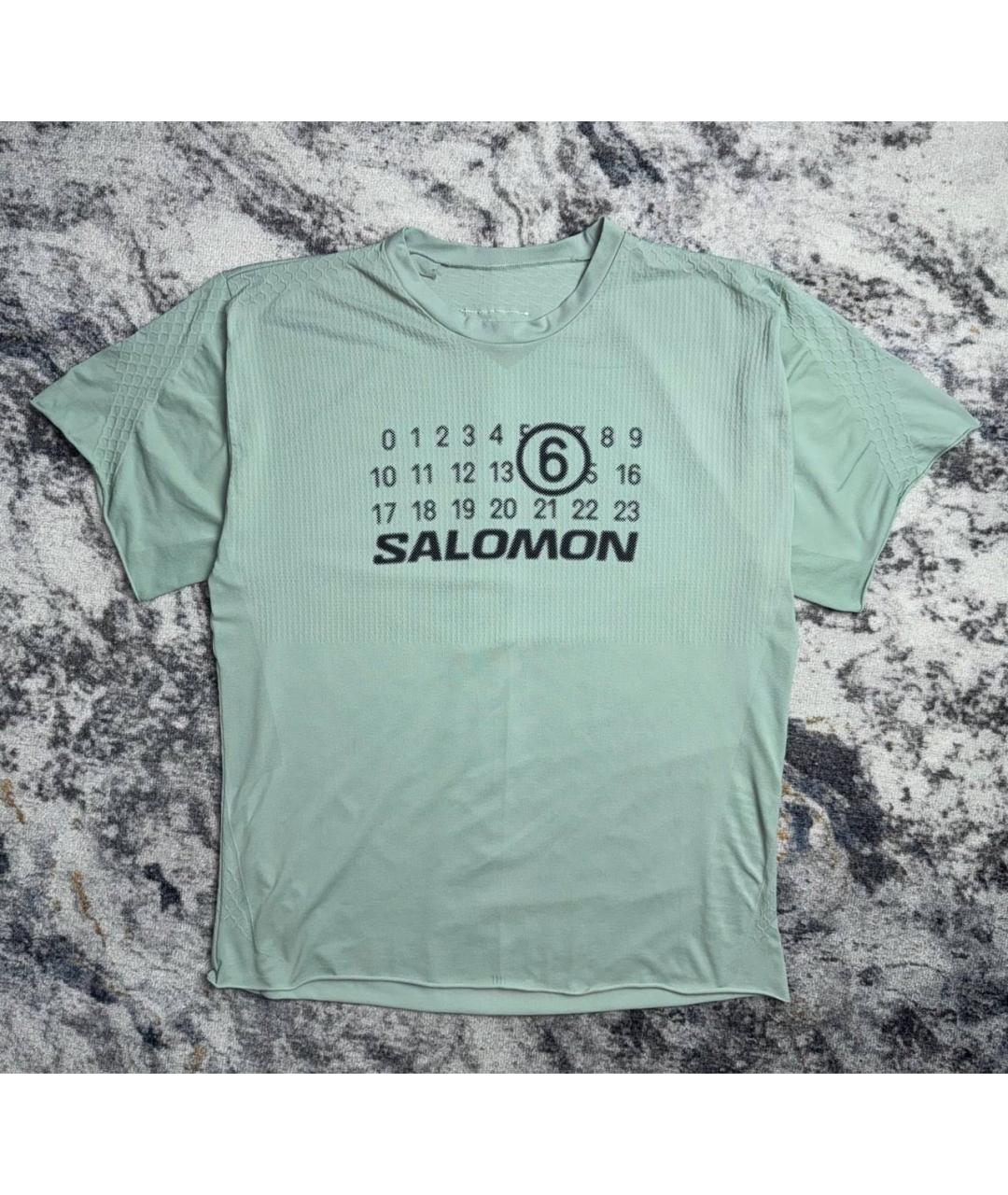 MM6 MAISON MARGIELA Бирюзовая хлопковая футболка, фото 8