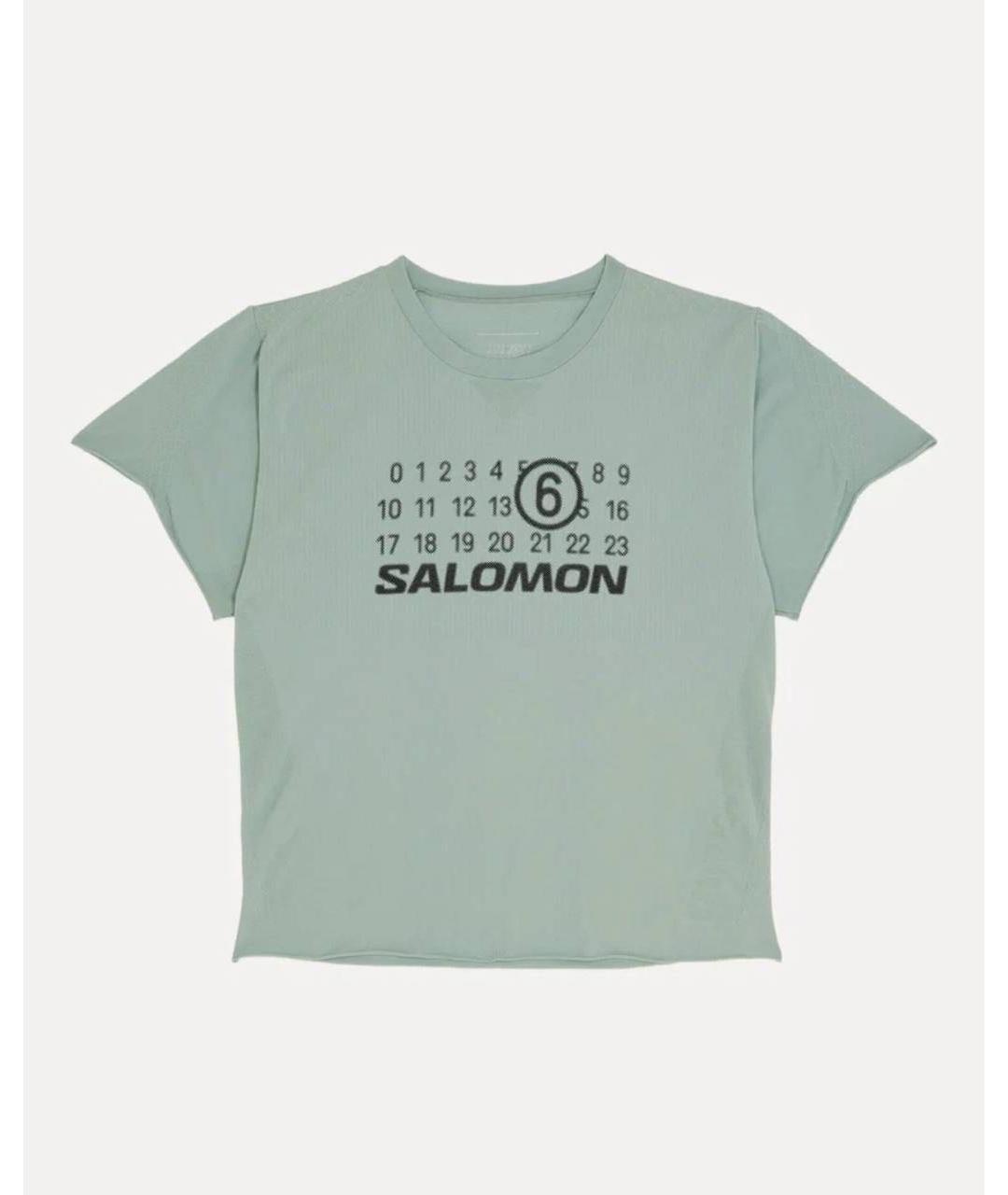 MM6 MAISON MARGIELA Бирюзовая хлопковая футболка, фото 7