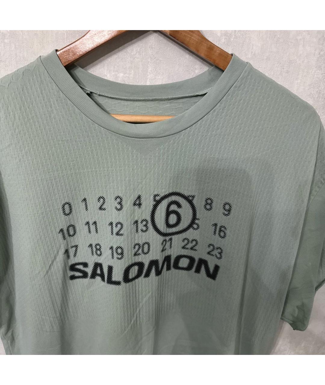 MM6 MAISON MARGIELA Бирюзовая хлопковая футболка, фото 3