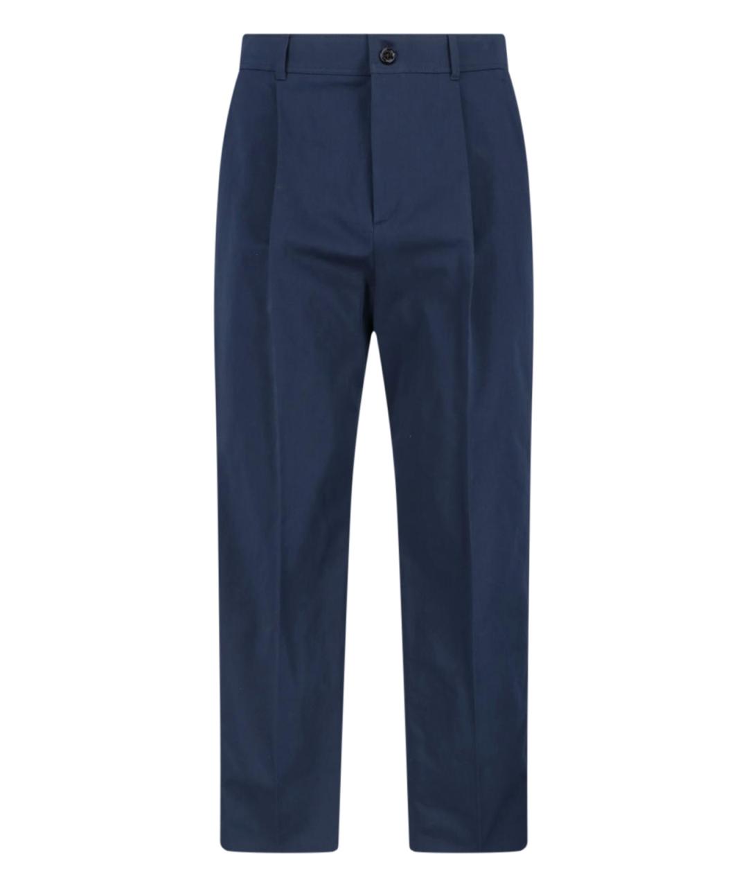 VALENTINO Синие хлопковые повседневные брюки, фото 1