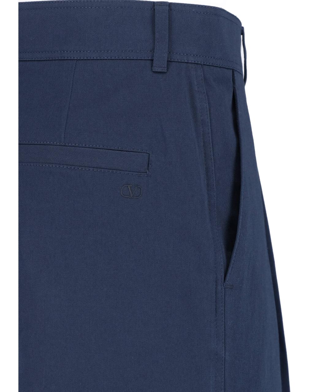 VALENTINO Синие хлопковые повседневные брюки, фото 4