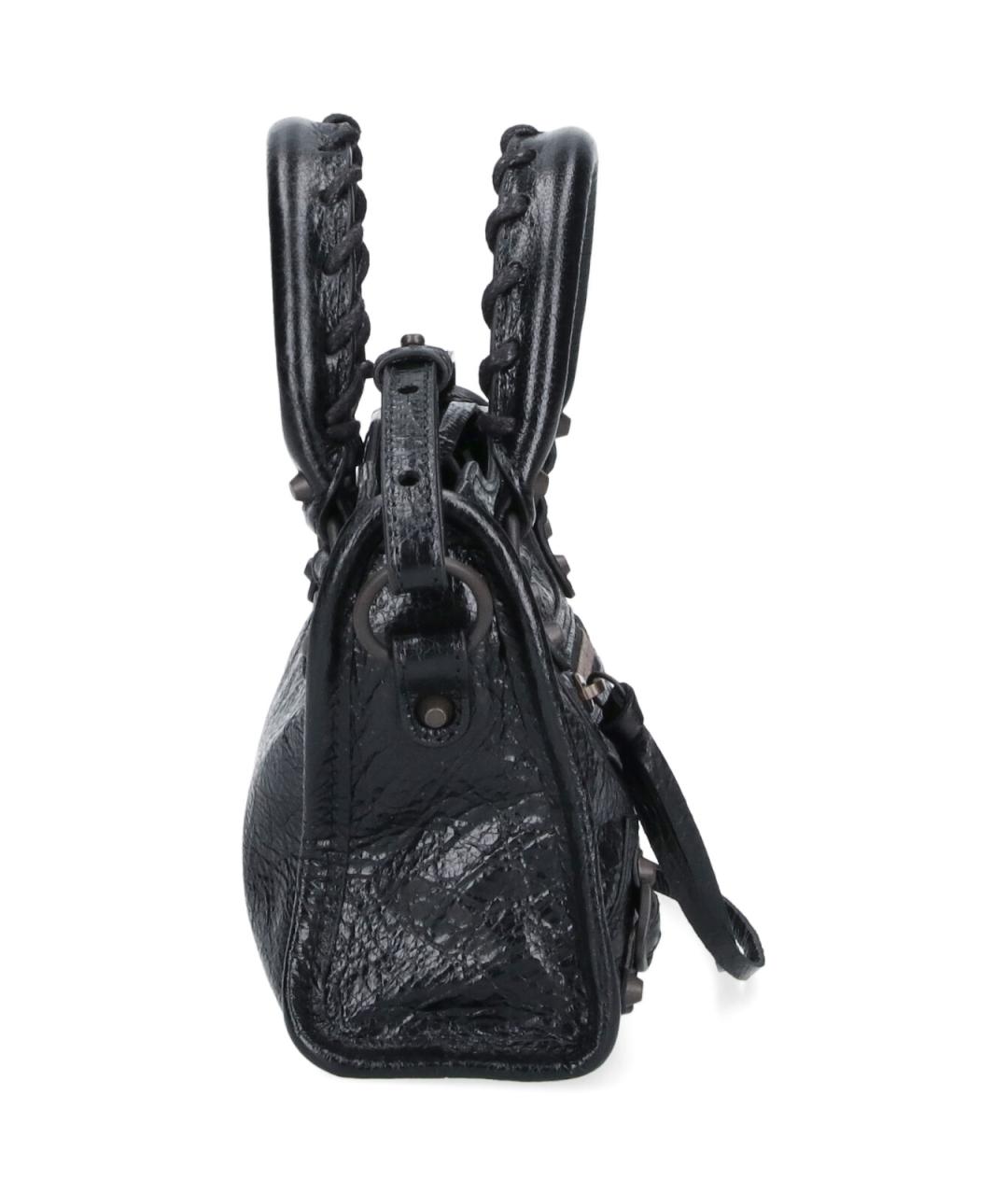 BALENCIAGA Черная кожаная сумка тоут, фото 5