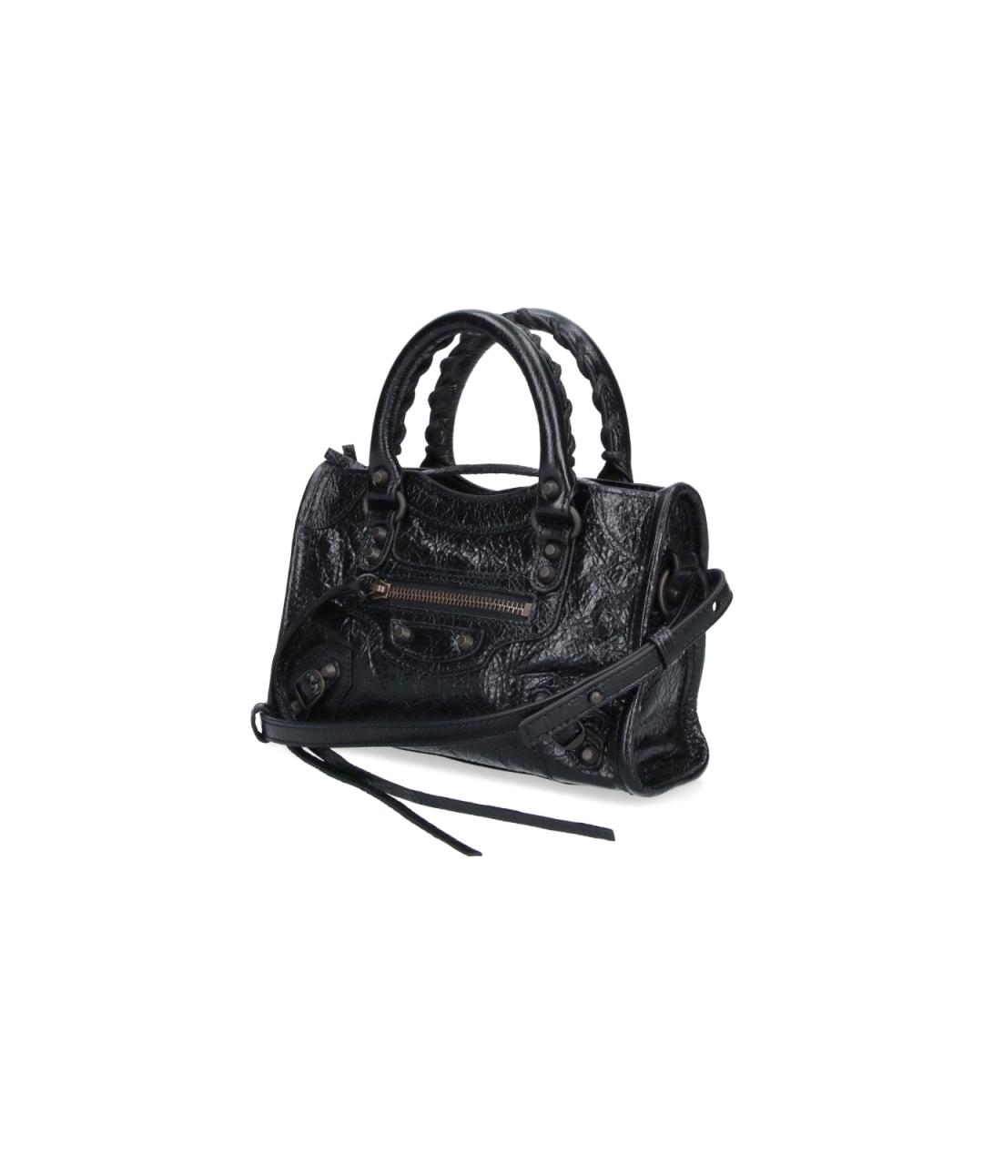 BALENCIAGA Черная кожаная сумка тоут, фото 2