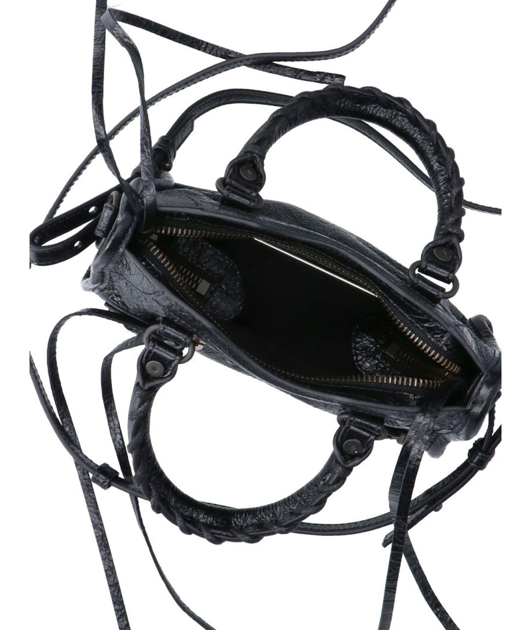 BALENCIAGA Черная кожаная сумка тоут, фото 4