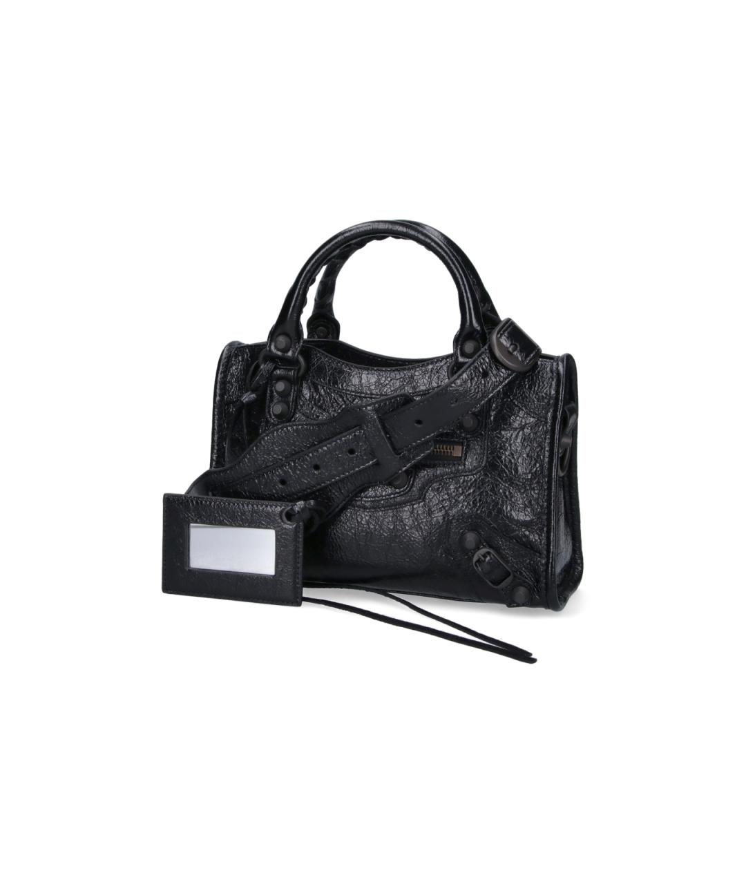 BALENCIAGA Черная кожаная сумка тоут, фото 2