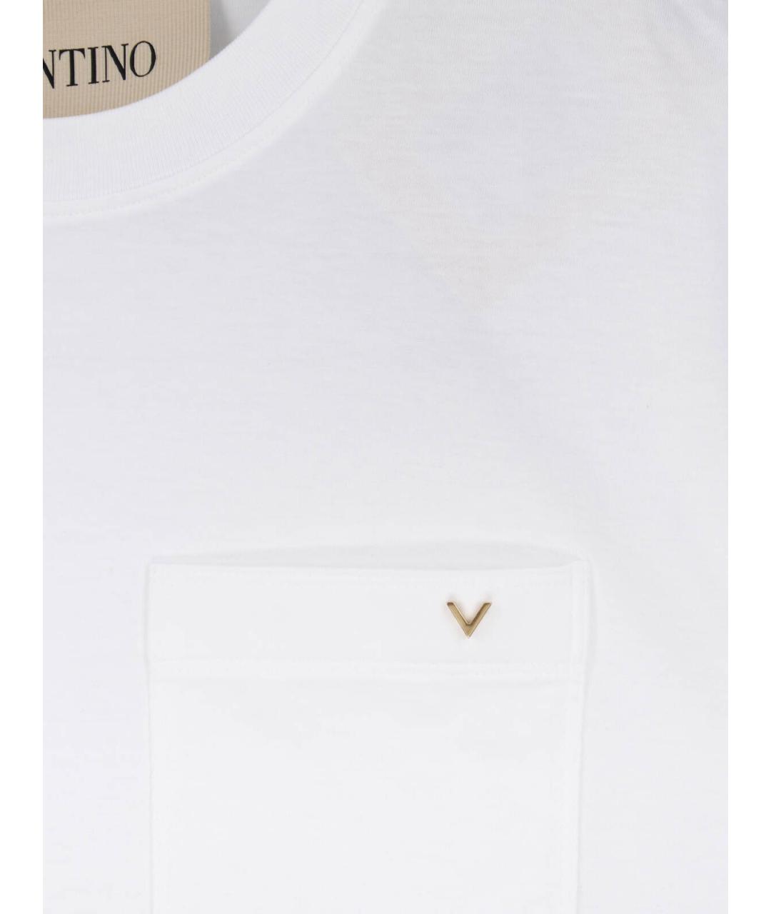 VALENTINO Белая хлопковая футболка, фото 3