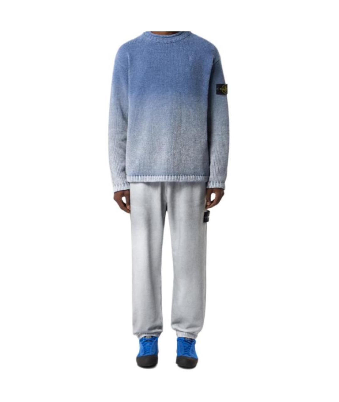 STONE ISLAND Голубые повседневные брюки, фото 3