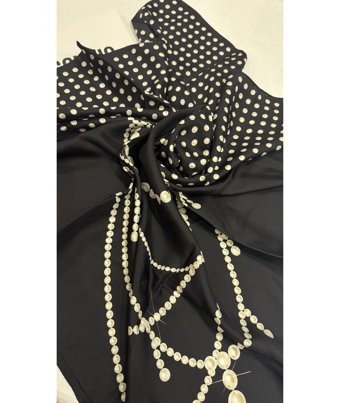 MOSCHINO Черный шелковый платок, фото 4