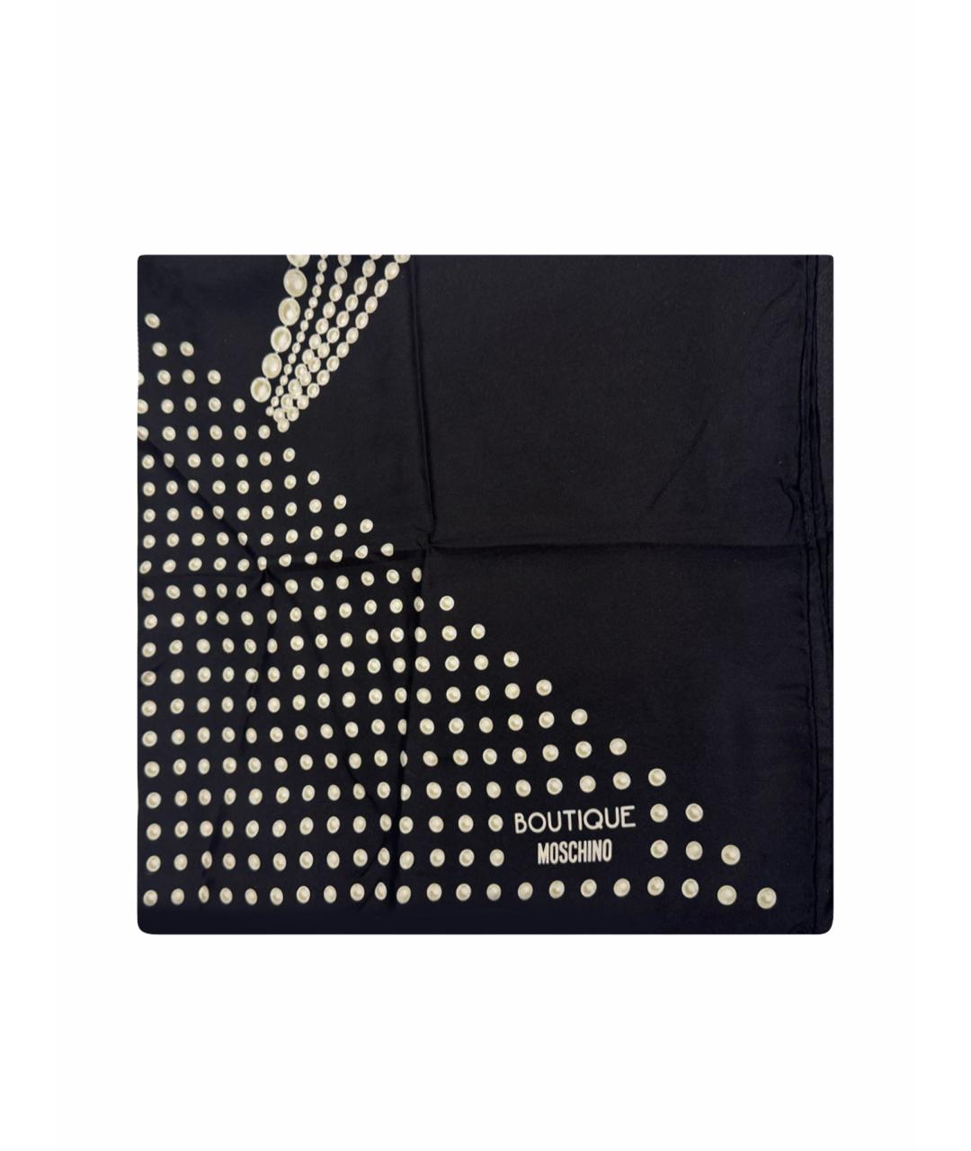 MOSCHINO Черный шелковый платок, фото 1