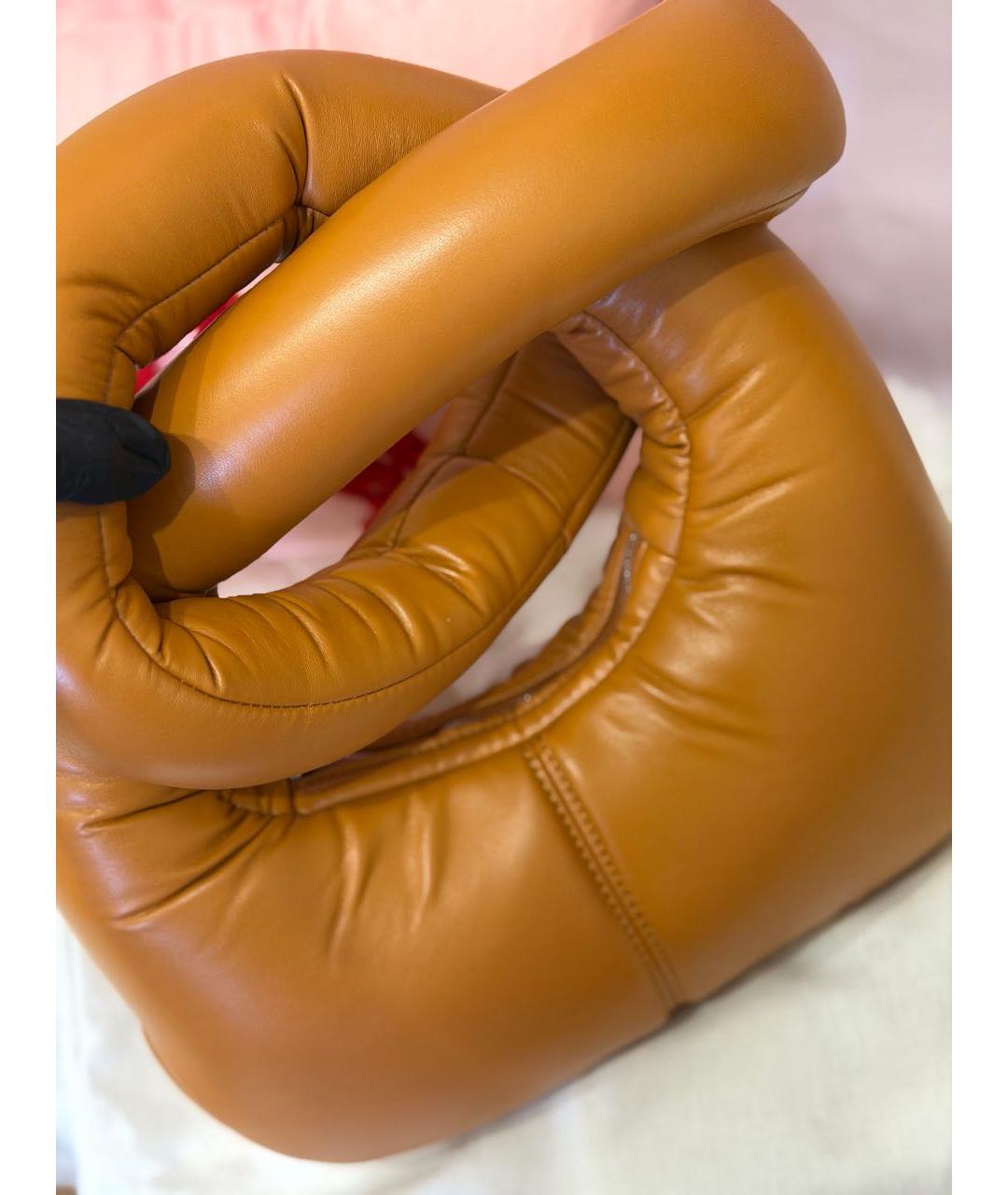 A.W.A.K.E. MODE Коричневая сумка с короткими ручками из искусственной кожи, фото 3