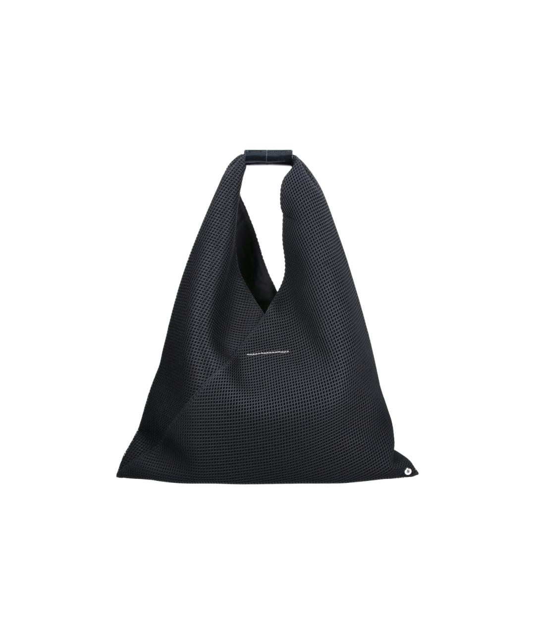 MM6 MAISON MARGIELA Черная тканевая сумка тоут, фото 3