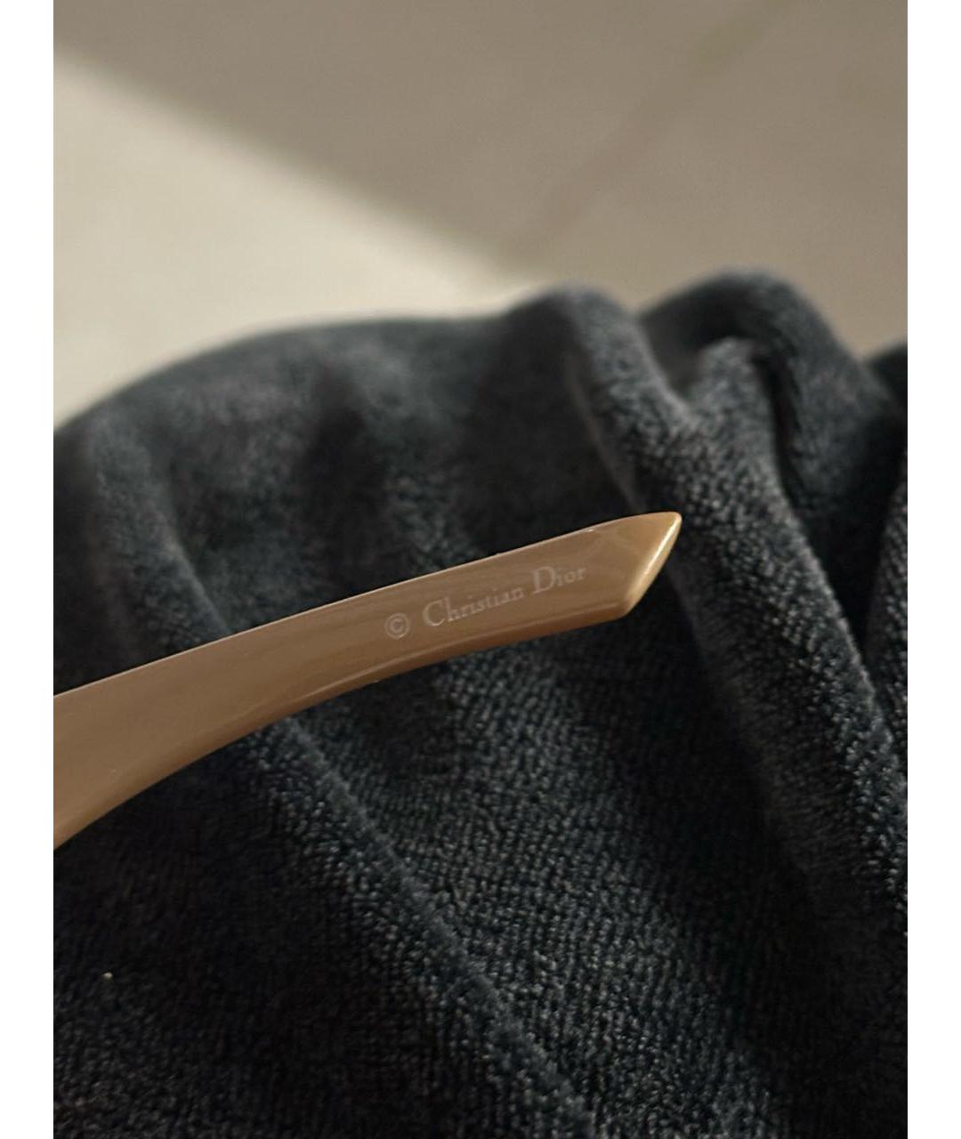 CHRISTIAN DIOR Бежевые металлические солнцезащитные очки, фото 6