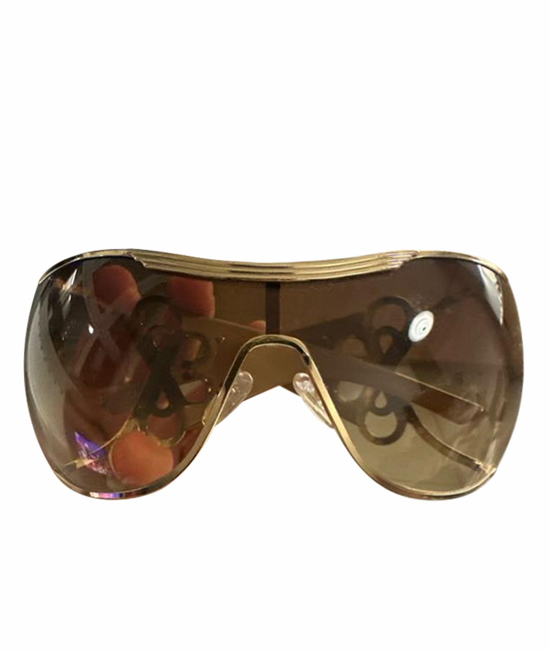 CHRISTIAN DIOR Бежевые металлические солнцезащитные очки, фото 1