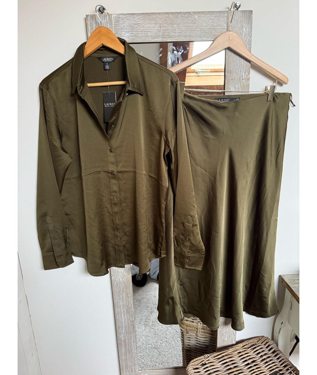 RALPH LAUREN Хаки полиэстеровое повседневное платье, фото 7