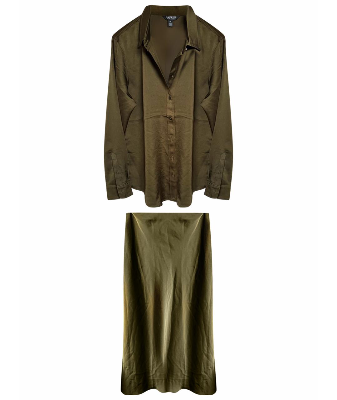 RALPH LAUREN Хаки полиэстеровое повседневное платье, фото 1